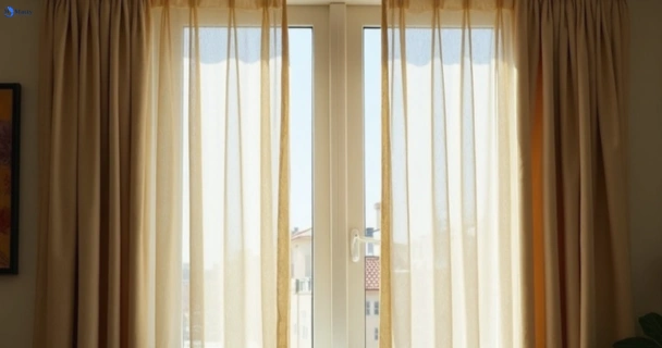Dusty and dull curtains in marrickville-nsw before steam cleaning